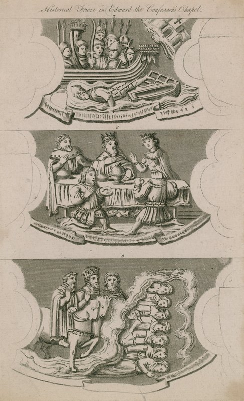 Historischer Fries in der Kapelle von Edward dem Bekenner von English School