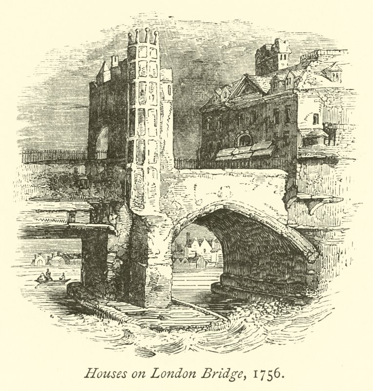 Häuser auf der London Bridge, 1756 von English School