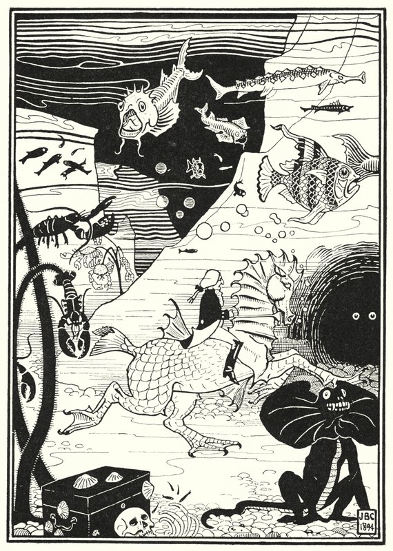 Illustration für die Abenteuer des Baron Münchhausen von English School