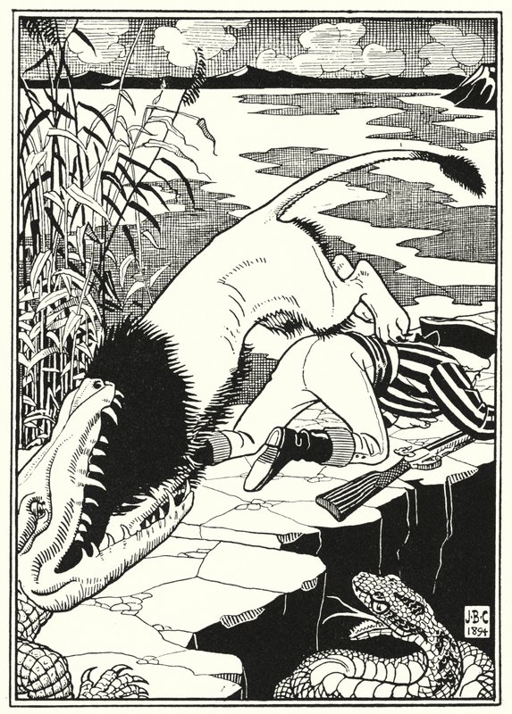 Illustration für die Abenteuer des Baron Münchhausen von English School