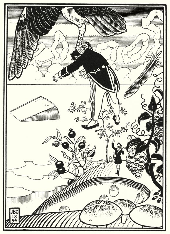 Illustration für die Abenteuer des Baron Münchhausen (Gravur) von English School