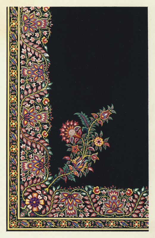 Indische bestickte Satin-Schürze von English School