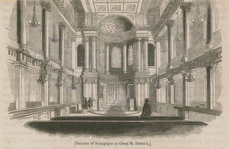 Innenraum der Synagoge in Great St Helens, London von English School