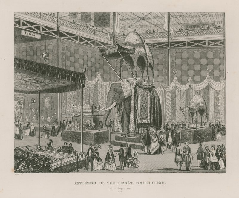 Innenansicht der Großen Ausstellung, 1851, Indische Abteilung von English School