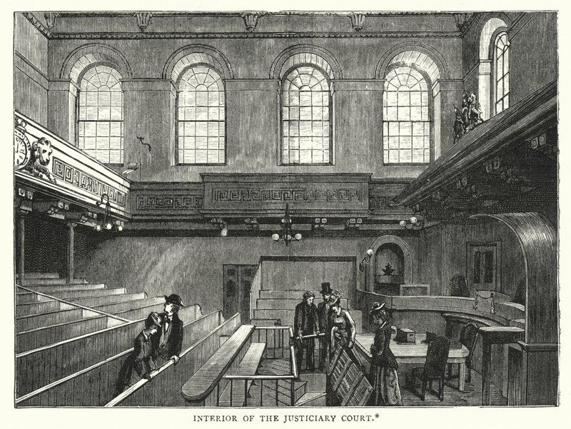 Innenraum des Justizgerichts (Stich) von English School