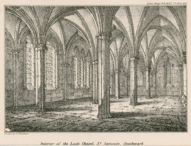 Innenansicht der Lady Chapel, St. Saviours, Southwark von English School