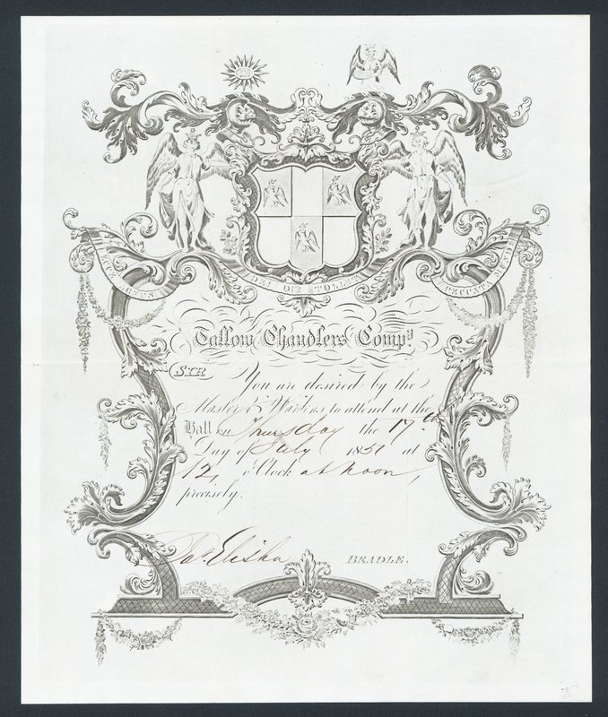 Einladung zum Ball der Talgkerzenmacher-Gesellschaft, London von English School