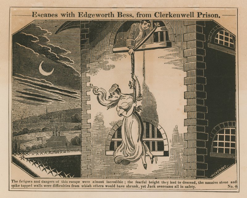 Jack Sheppard entkommt mit Edgeworth Bess aus dem Gefängnis von Clerkenwell von English School
