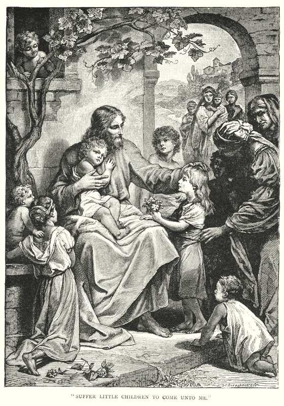 Jesus Christus und die Kinder (Gravur) von English School