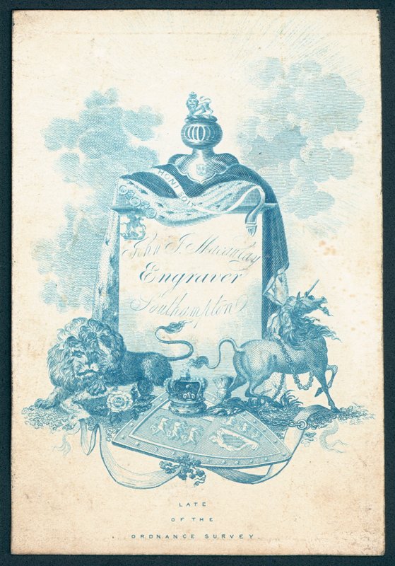 John J Macaulay, Graveur, Visitenkarte von English School