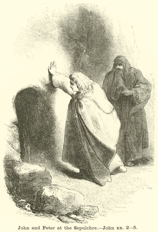 Johannes und Petrus am Grab, Johannes, xx, 2, 5 von English School