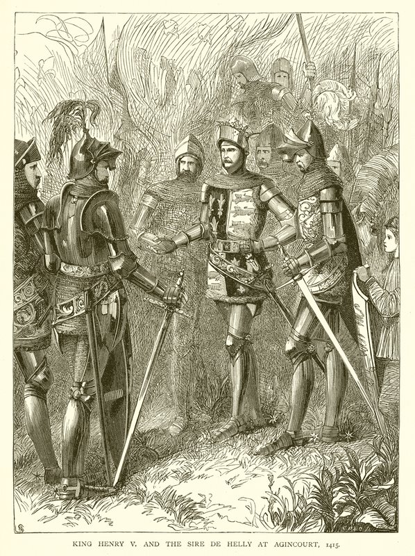 König Heinrich V. und der Sire de Helly bei Azincourt, 1415 von English School