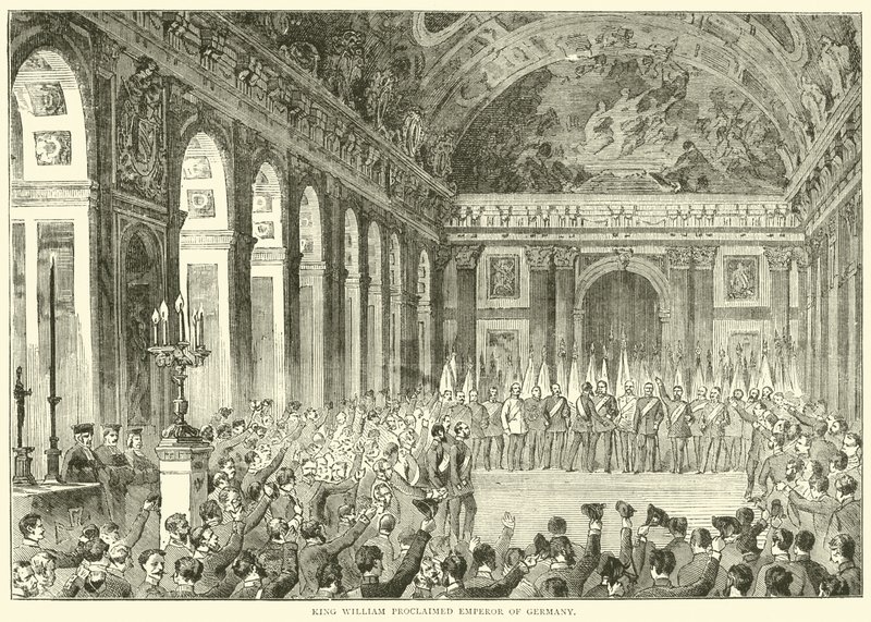 König Wilhelm zum Kaiser von Deutschland ausgerufen, Dezember 1870 von English School