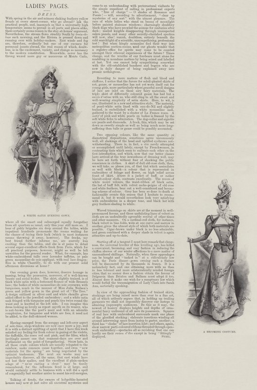Damen-Seiten, Kleid (Lithografie) von English School