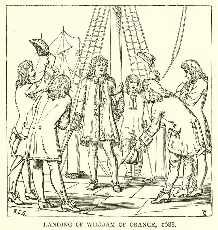 Landung von Wilhelm von Oranien, 1688 von English School