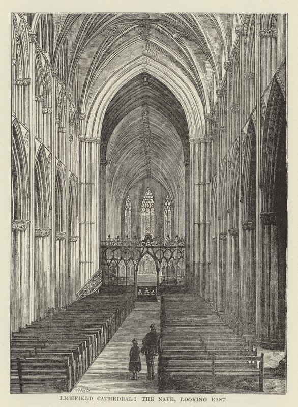 Lichfield Kathedrale, das Kirchenschiff, Blick nach Osten von English School