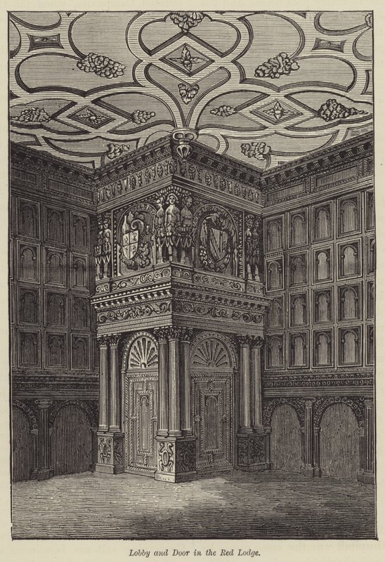 Lobby und Tür in der Red Lodge von English School