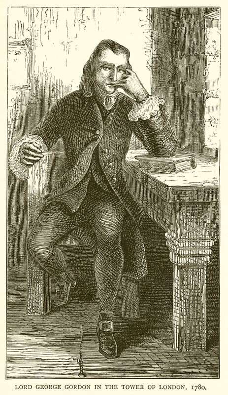 Lord George Gordon im Tower of London, 1780 von English School