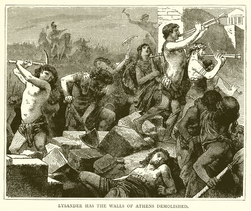 Lysander lässt die Mauern von Athen abreißen von English School