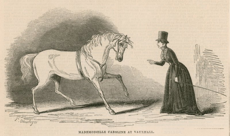 Mademoiselle Caroline in den Vauxhall Gardens, London von English School