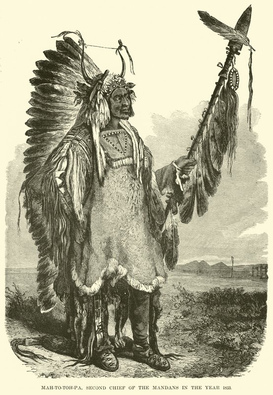 Mah-to-toh-pa, Zweiter Häuptling der Mandan im Jahr 1883 von English School