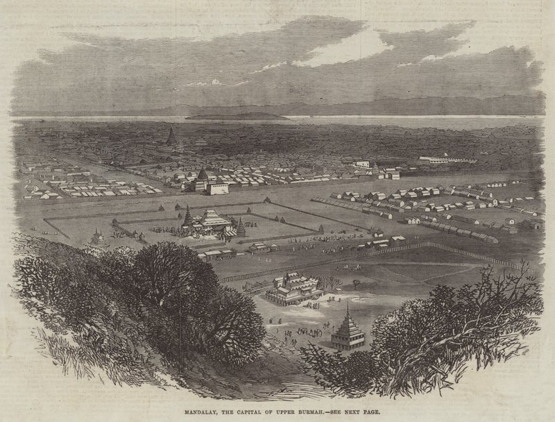 Mandalay, die Hauptstadt von Oberburma (Gravur) von English School