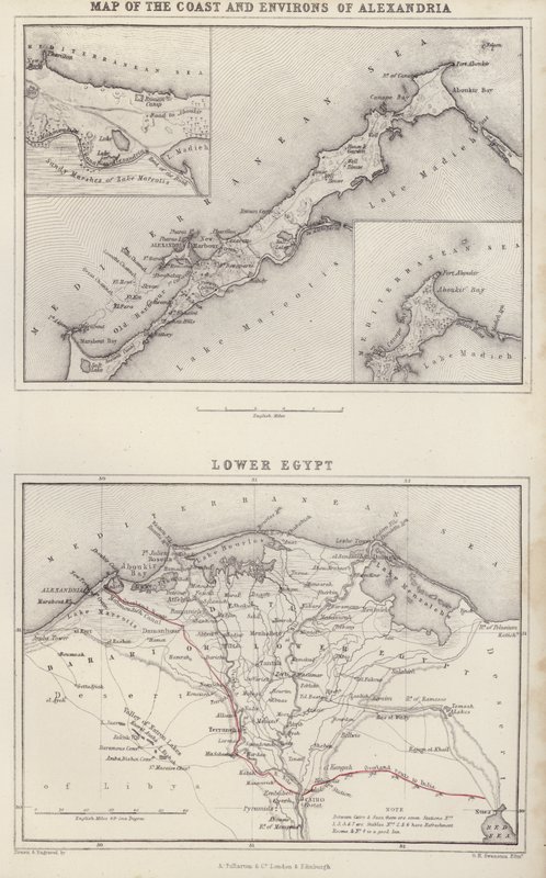 Karte: Küste und Umgebung von Alexandria; Unterägypten von English School