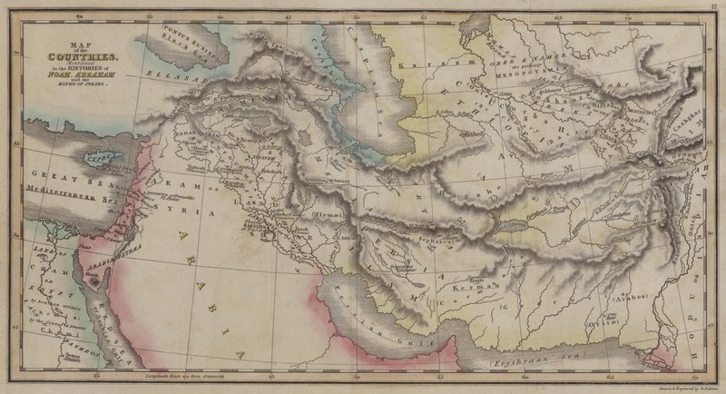 Karte der Länder, erwähnt in den Geschichten von Noah, Abraham und den Königen Israels von English School