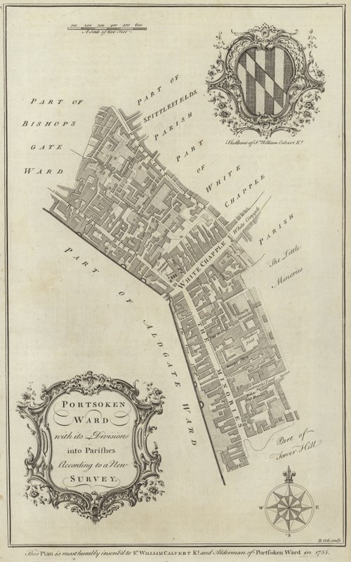 Karte des Portsoken Ward, London von English School