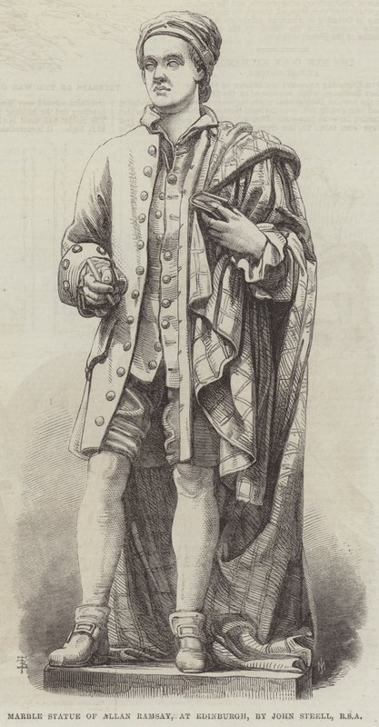Marmorstatue von Allan Ramsay in Edinburgh, von John Steell, RSA von English School