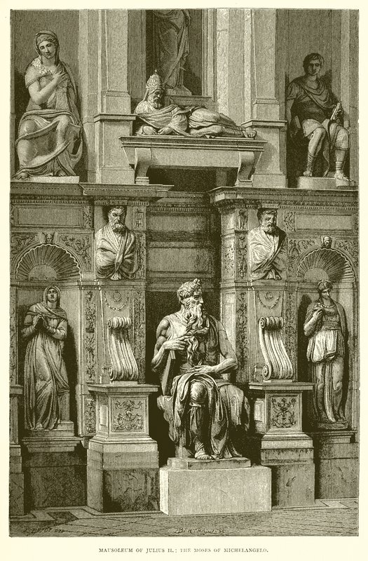Mausoleum von Julius II.; Der Moses von Michelangelo von English School