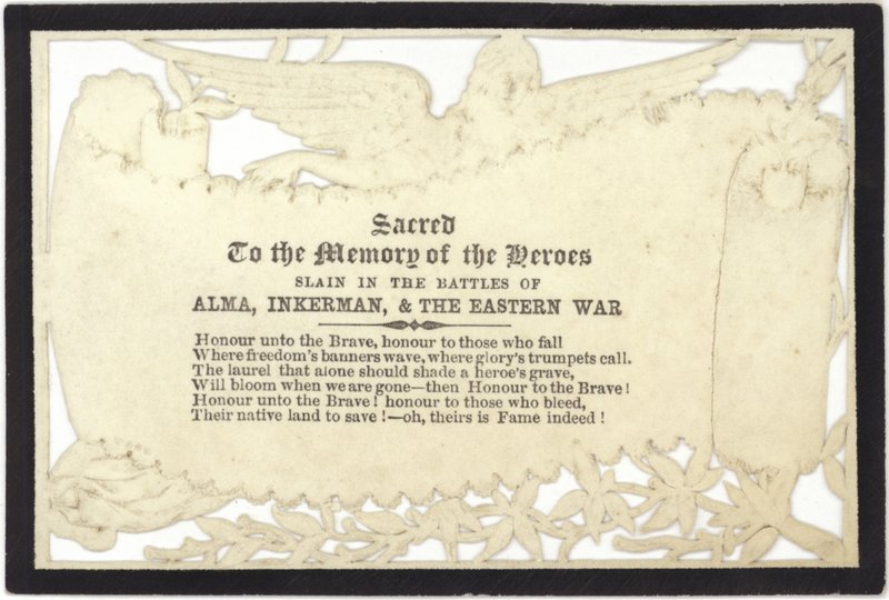 Gedenkkarte zum Andenken an die im Krieg gefallenen Helden von English School