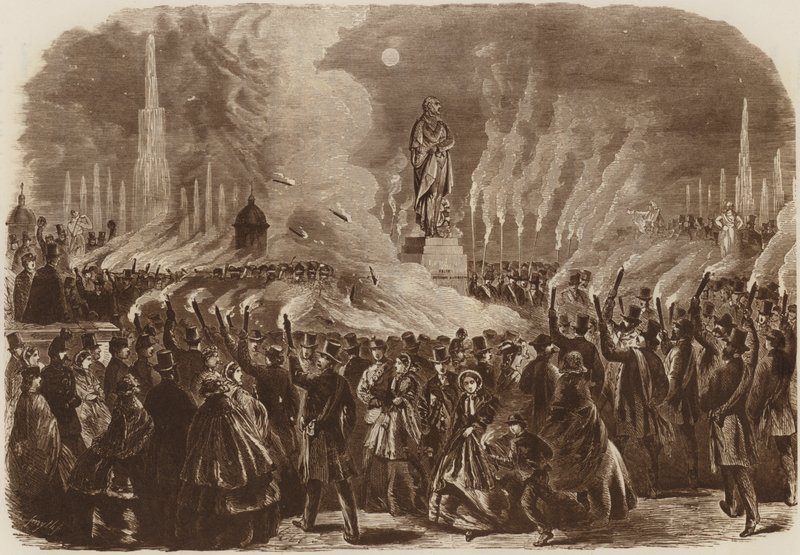 Mendelssohn-Festival, der Fackelzug, 1860 von English School