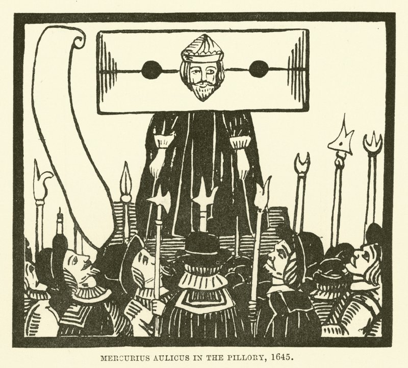 Mercurius Aulicus im Pranger, 1645 von English School