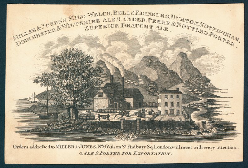 Miller & Jones, Hersteller von Bier und Porter für den Export, Visitenkarte von English School