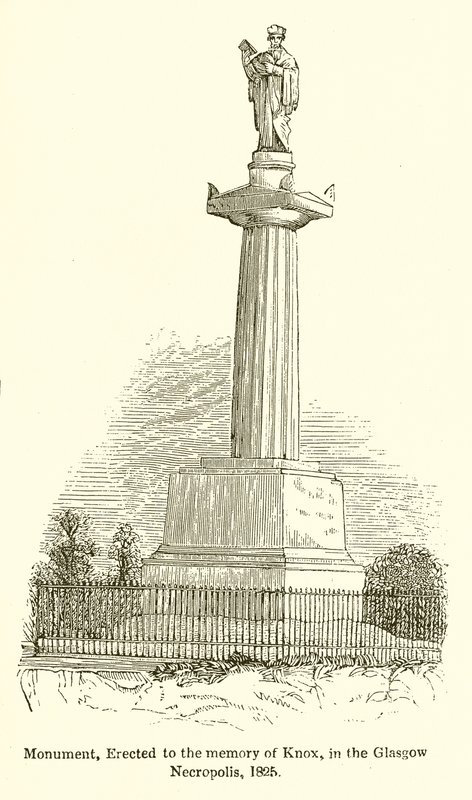 Denkmal, errichtet zum Gedenken an Knox, in der Glasgow Necropolis, 1825 von English School