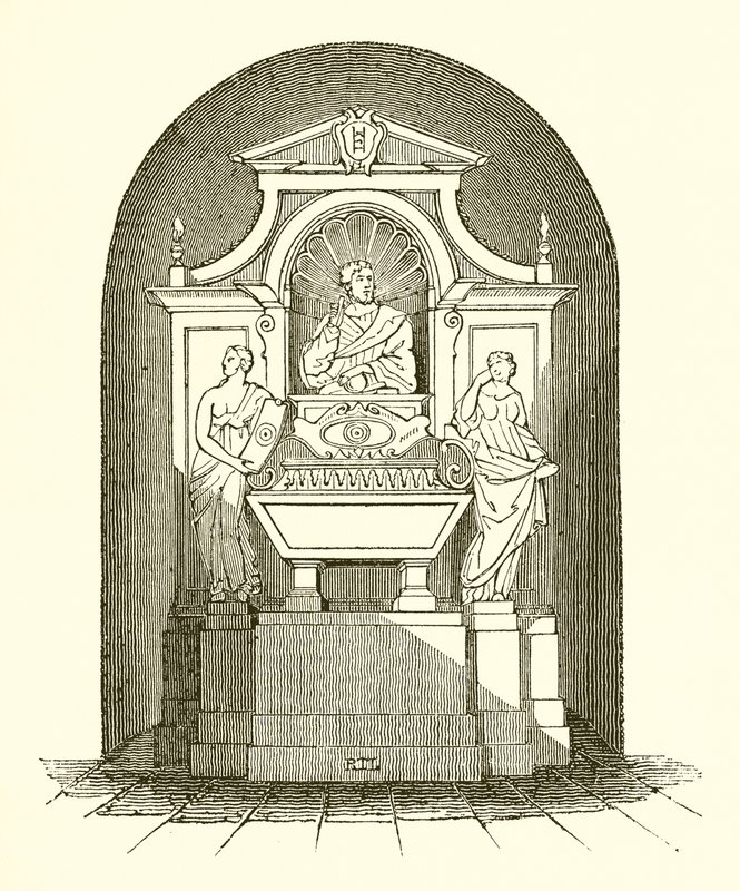 Monument von Galileo in der Kirche Santa Croce in Florenz von English School