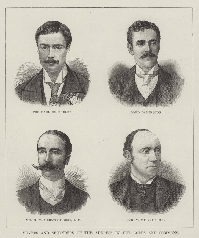Antragsteller und Unterstützer der Adresse in den Lords und Commons (Gravur) von English School
