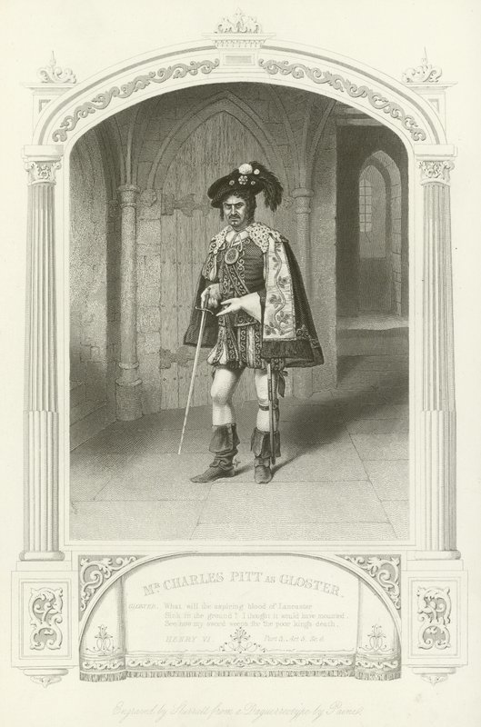 Mr. Charles Pitt als Gloster, Heinrich VI, Teil III von English School