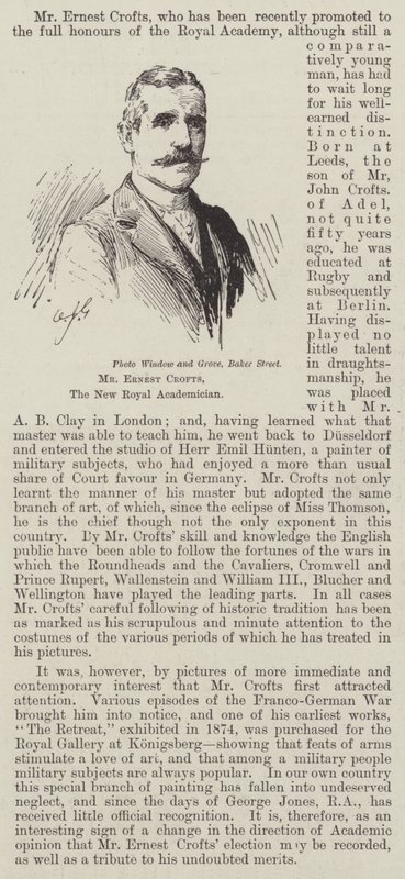 Herr Ernest Crofts, der neue königliche Akademiker (Gravur) von English School