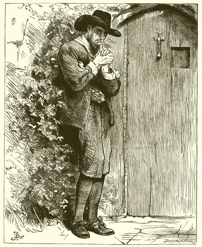 Herr Furchtsam. Auch hier stand er eine gute Weile, bevor er sich traute zu klopfen von English School