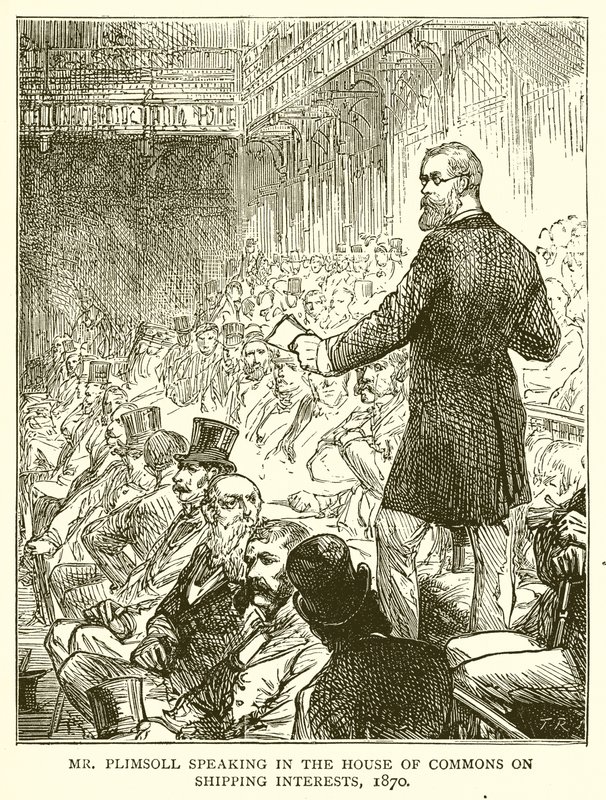 Mr. Plimsoll spricht im House of Commons über Schifffahrtsinteressen, 1870 von English School
