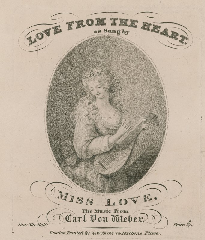Musikalische Partitur für Liebe aus dem Herzen, gesungen von Miss Love von English School