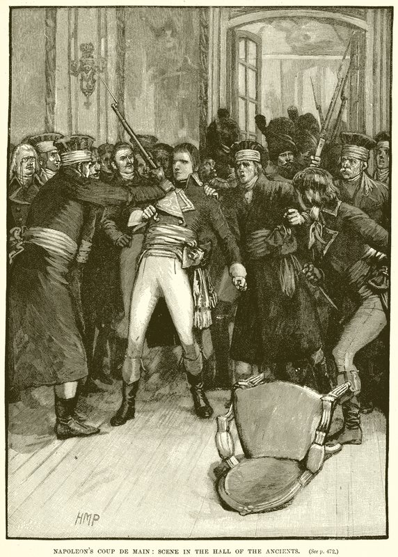 Napoleons Coup de Main: Szene in der Halle der Alten von English School
