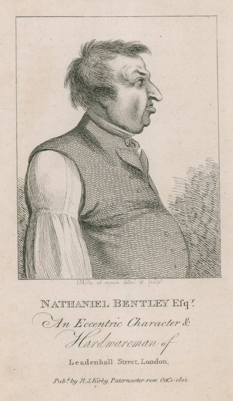 Nathaniel Bentley Esq, ein exzentrischer Charakter und Eisenwarenhändler der Leadenhall Street, London von English School