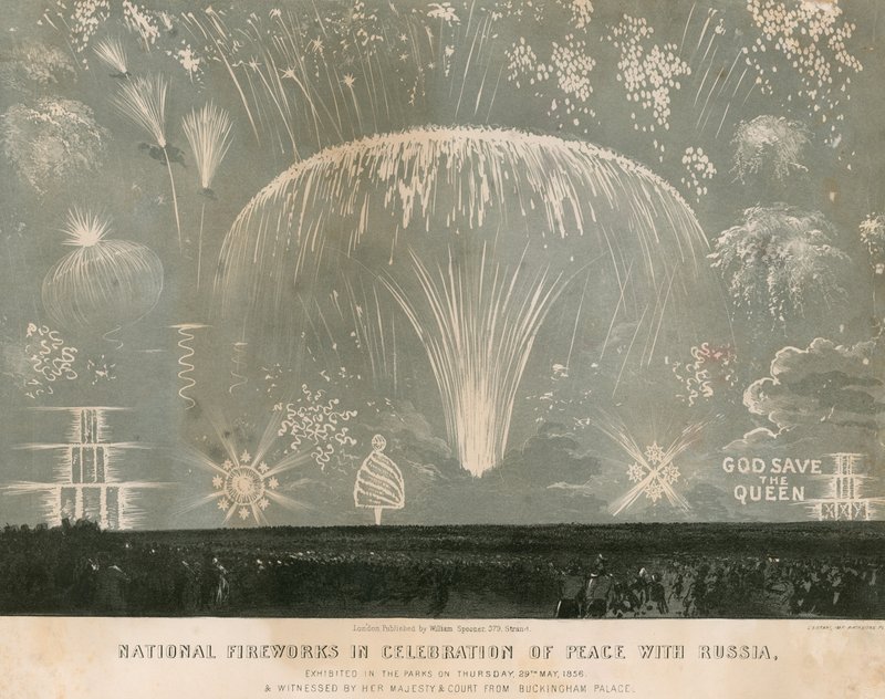 Nationales Feuerwerk zur Feier des Friedens mit Russland, 29. Mai 1856 von English School