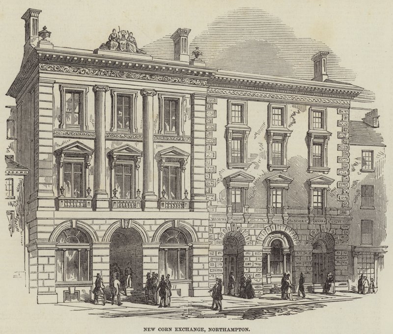 Neue Kornbörse, Northampton (Stich) von English School