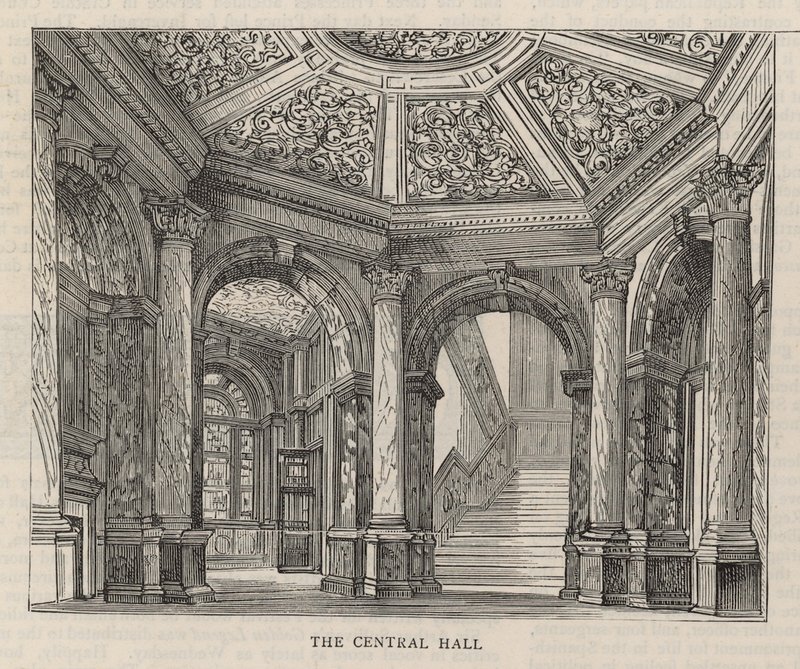Neubau des Constitutional Club in der Northumberland Avenue: Die zentrale Halle von English School