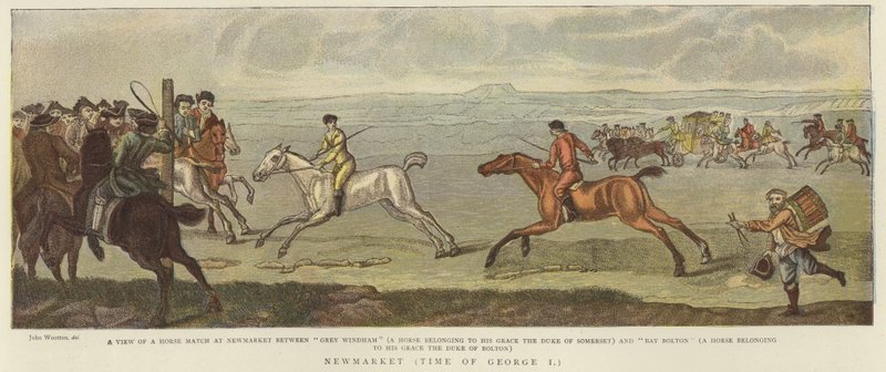 Newmarket zur Zeit von George I. von English School