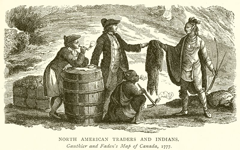 Nordamerikanische Händler und Indianer von English School